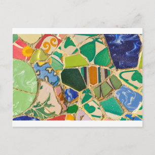 Green Parc Guell Tiles in Barcelona Spanje Briefkaart