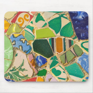 Green Parc Guell Tiles in Barcelona Spanje Muismat