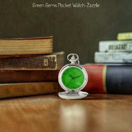 Green Pareltjes Pocket Watch Zakhorloge