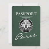 Green Paris Passport Bewaar de datum Save The Date (Voorkant)