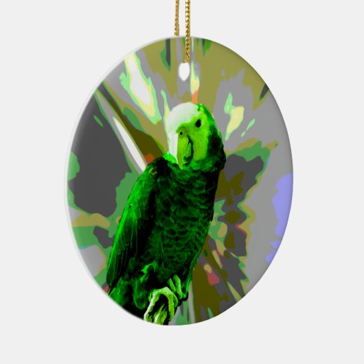 Green Parrot 6537 Keramisch Ornament (Rechts)