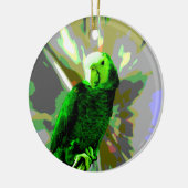 Green Parrot 6537 Keramisch Ornament (Links)