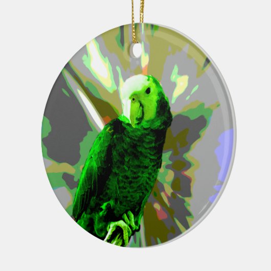 Green Parrot 6537 Keramisch Ornament (Links)