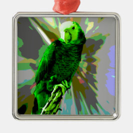 Green Parrot 6537 Metalen Ornament