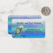 green parrot address cards notitiekaartje (Voorkant / Achterkant in situ)