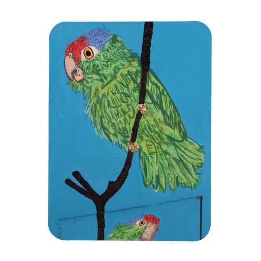 green parrot foto magnet magneet (Verticaal)