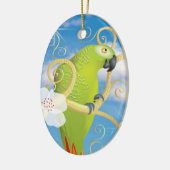 Green Parrot-kerstboomversiering Keramisch Ornament (Links)