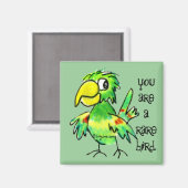 Green Parrot Magnet (Voorkant / Achterkant)