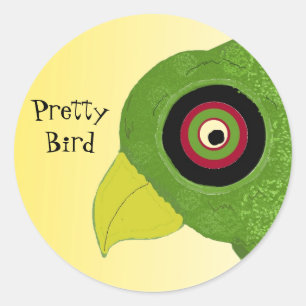 Green Parrot Ronde Sticker