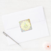 GREEN party donuts pastel babyshower BUNNY  Vierkante Sticker (Envelop)