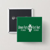 Green Party of Canada Parti Vert du Canada Logo Vierkante Button 5,1 Cm (Voorkant /achterkant)