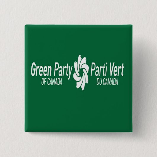 Green Party of Canada Parti Vert du Canada Logo Vierkante Button 5,1 Cm (Voorkant)