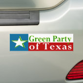 Green Party of Texas Bumpersticker (Op auto)