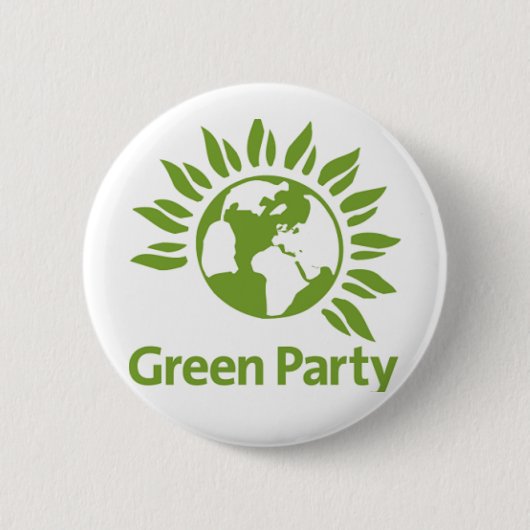 Green Party Pin Ronde Button 5,7 Cm (Voorkant)