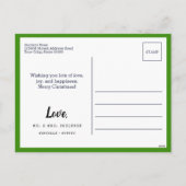 Green Pas getrouwd 1e kerstfoto Snowflake Feestdagenkaart (Achterkant)