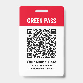 Green Pass Vaccinatie Certificaat PVC Rood Badge