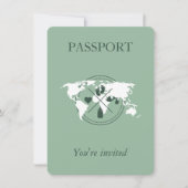 Green Passport Travel Boy Baby shower Wereldkaart  Kaart (Voorkant)