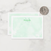 Green Pastel Watercolor All Occasion Monogram Notitiekaartje (Voorkant / Achterkant in situ)