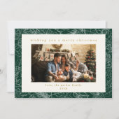 Green Pattern Custom Photo Christmas Holiday Kaart (Voorkant)