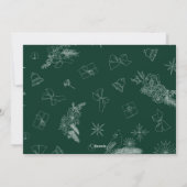 Green Pattern Custom Photo Christmas Holiday Kaart (Achterkant)