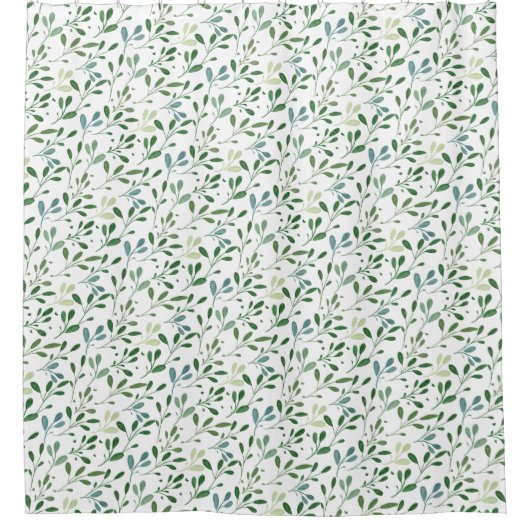 Green pattern leaves douchegordijn (Voorkant)