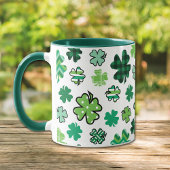 Green Pattern Shamrocks Iers Mok
