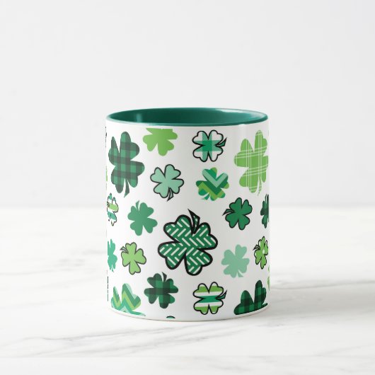 Green Pattern Shamrocks Iers Mok (Midden)