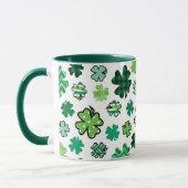 Green Pattern Shamrocks Iers Mok (Links)