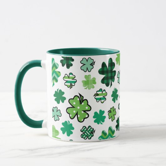 Green Pattern Shamrocks Iers Mok (Links)