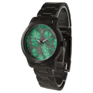 Green Patterned Malachite Horloge