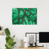 Green Patterned Malachite Poster (Thuiskantoor)