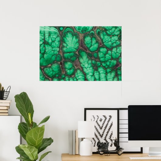 Green Patterned Malachite Poster (Thuiskantoor)