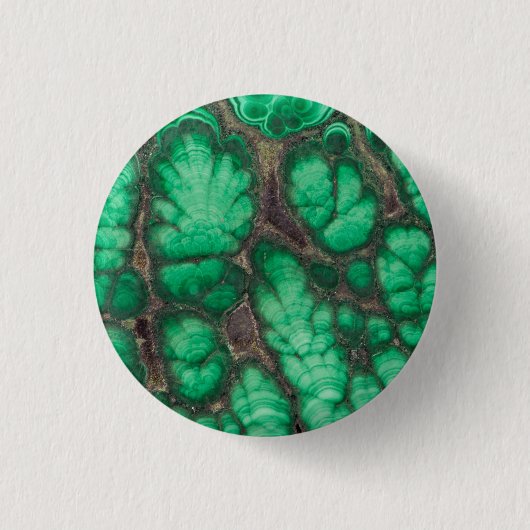 Green Patterned Malachite Ronde Button 3,2 Cm (Voorkant)