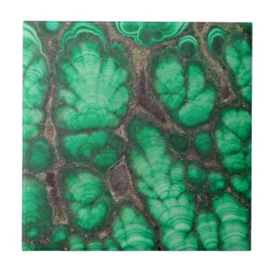 Green Patterned Malachite Tegeltje