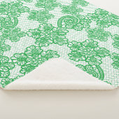 Green Patterned Sherpa Blanket Sherpa Deken (3/4)