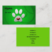 Green Paw Heart Pet Visitekaartjes (Voorkant / Achterkant)