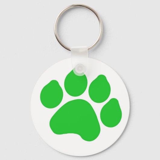 Green Paw Print Sleutelhanger (Voorkant)