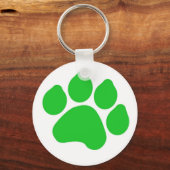 Green Paw Print Sleutelhanger (Voorkant)