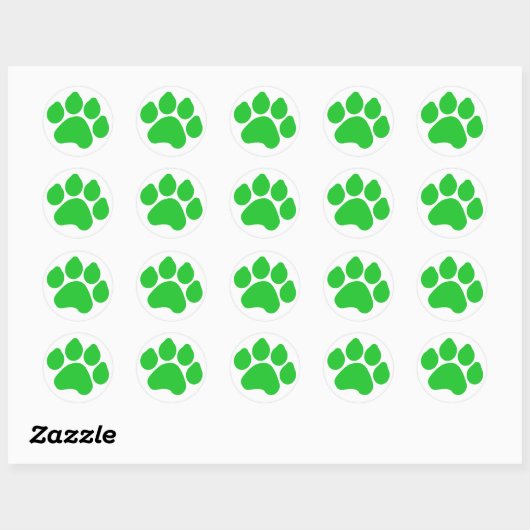 Green Paw Print Sticker (Vel)