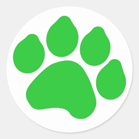 Green Paw Print Sticker (Voorkant)
