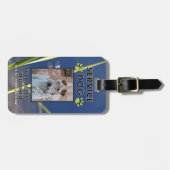 Green Paws Service Dog Photo-id Bagagelabel (Voorkant horizontaal)