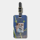 Green Paws Service Dog Photo-id Bagagelabel (Voorkant verticaal)