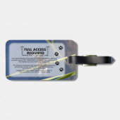 Green Paws Service Dog Photo-id Bagagelabel (Achterkant horizontaal)