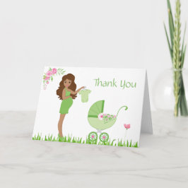Green Pea Baby shower Dank u Bedankkaart