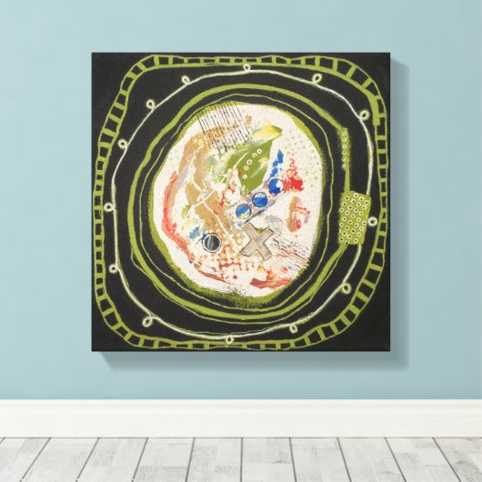 Green Peace 1 Canvas met omhulde afdruk (Insitu (Houten vloer))