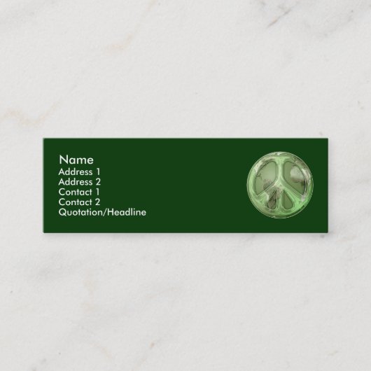 Green Peace on Earth Profile Card Mini Visitekaartje (Voorkant)
