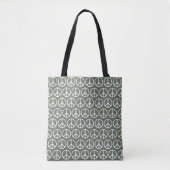 Green Peace Signs Allover Tote Bag (Voorkant)