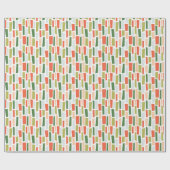 Green Peach Orange Broken Rectangle Mosaic Pattern Cadeaupapier (Vlak)