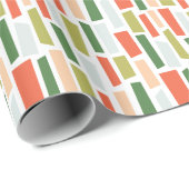 Green Peach Orange Broken Rectangle Mosaic Pattern Cadeaupapier (Rol Hoek)