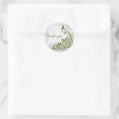 Green Peacock bedankt Ronde Sticker (Tas)